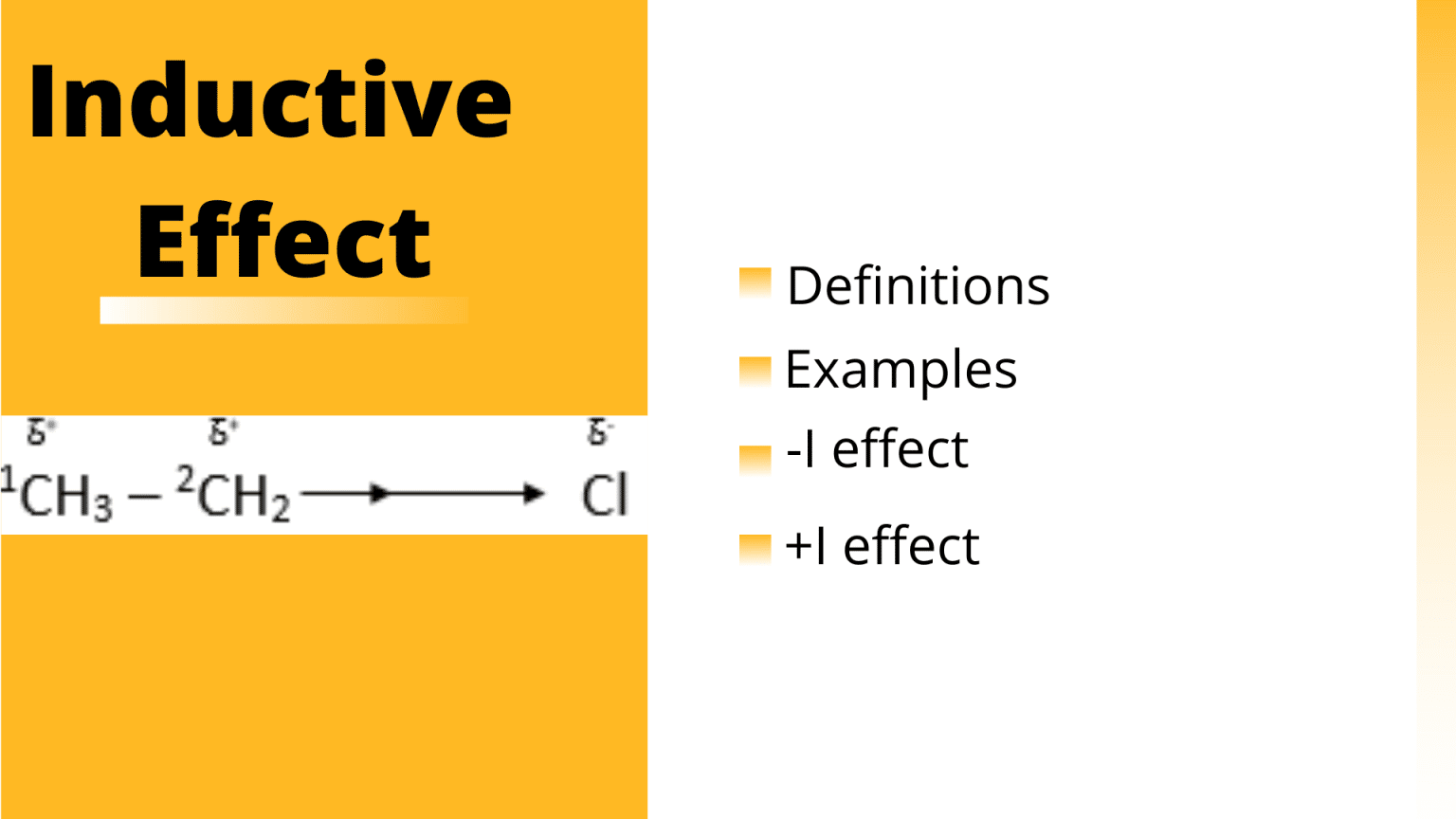 Inductive Effect Definitions Examples Chemistry Notes