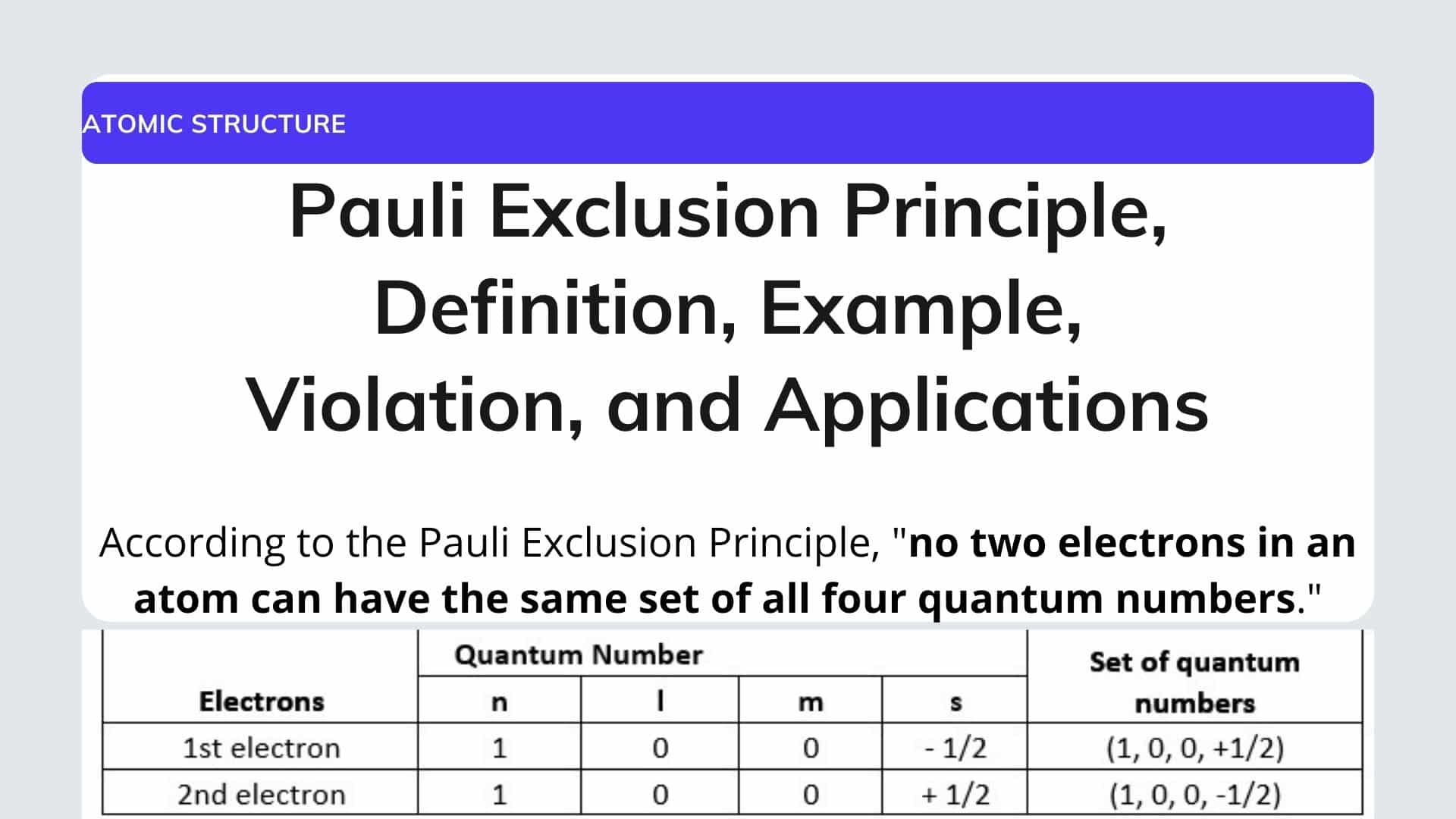 What Is The Definition Of Pauli Exclusion Principle