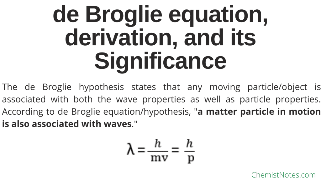 de broglie hypothesis class 12 notes