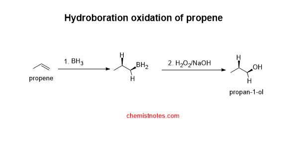 hydroboration oxidation of propene