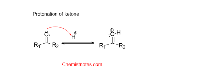 Protonation of ketone