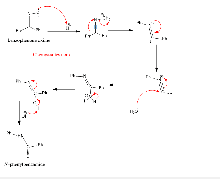 benzophenone oxime beckmann rearrangement