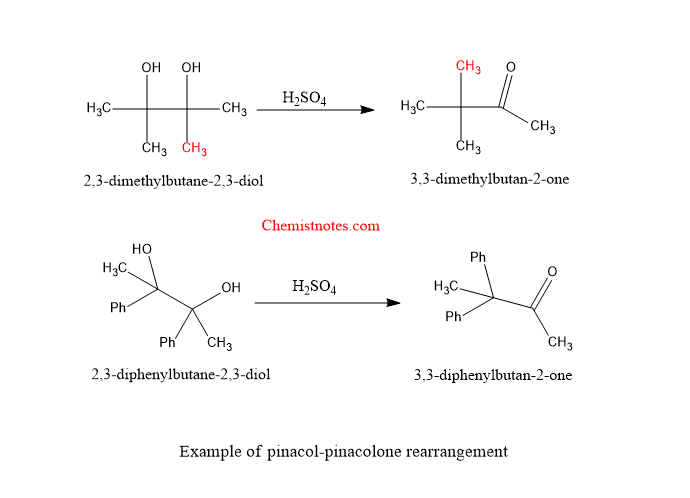 pinacol pinacolone rearrangement examples