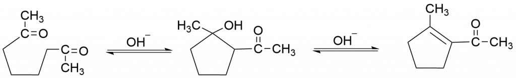 formation of cyclic compounds, aldol condensation
