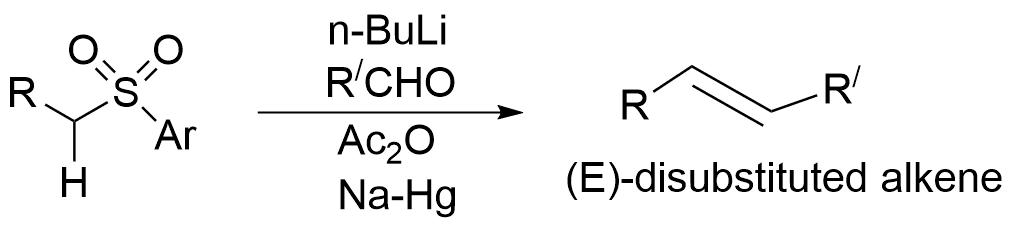 Julia olefination reaction, Julia-Lythoge olefination, Julia Olefination examples