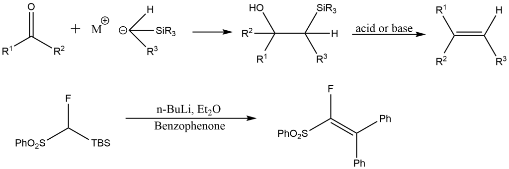 peterson olefination examples, peterson olefination reaction, peterson olefination mechanism