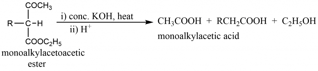 Application of acetoacetic ester synthesis