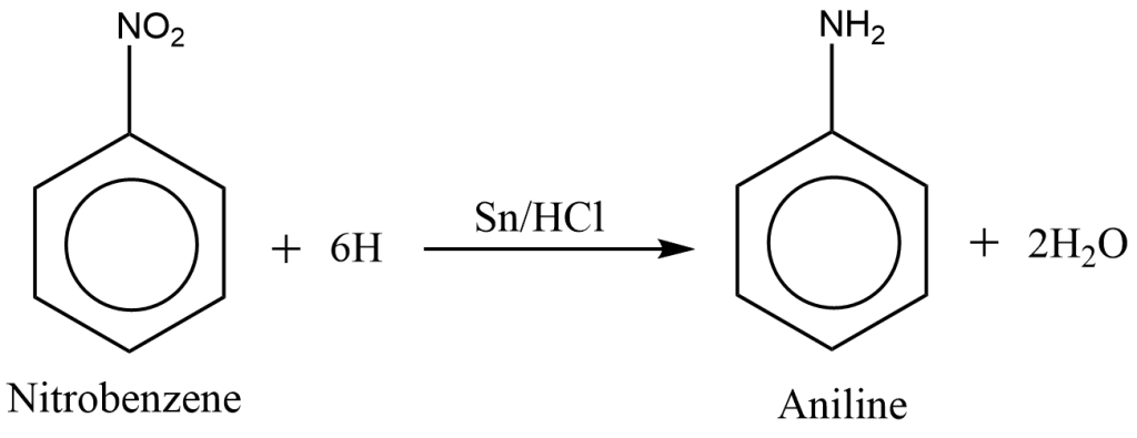 Aniline, preparation of aniline, preparation of aniline from nitrobenzene