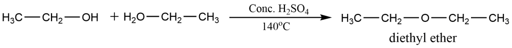 preparation of diethyl ether, diethyl ether preparation, preparation of ethoxyethane. 