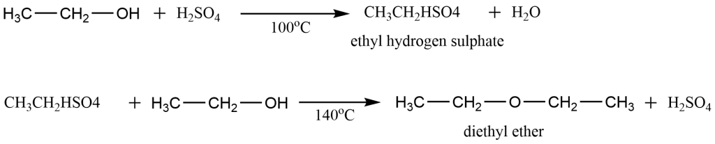preparation of diethyl ether, diethyl ether preparation, preparation of ethoxyethane. l