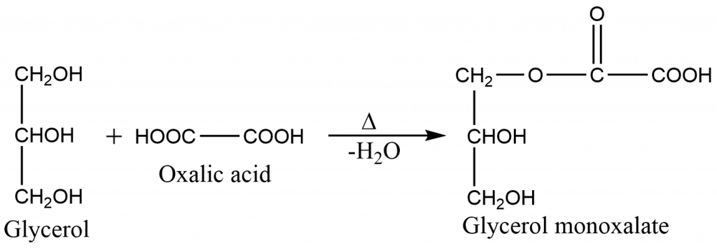 Formation of glycerol mono-oxalate