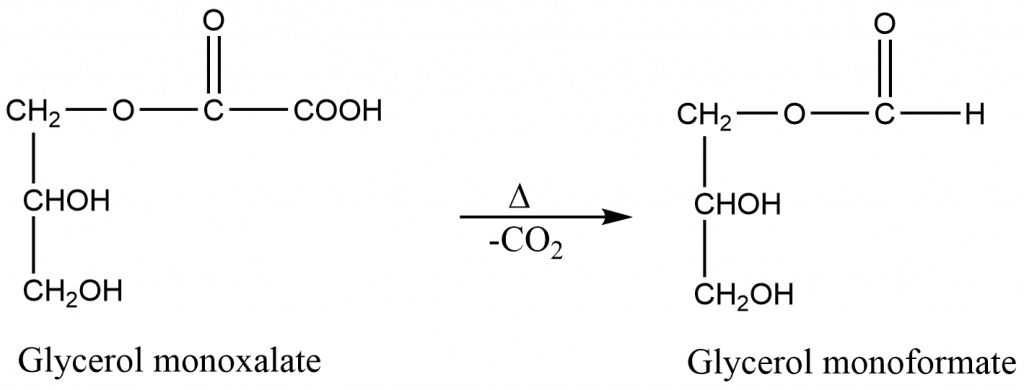 Formation of glycerol monoformate