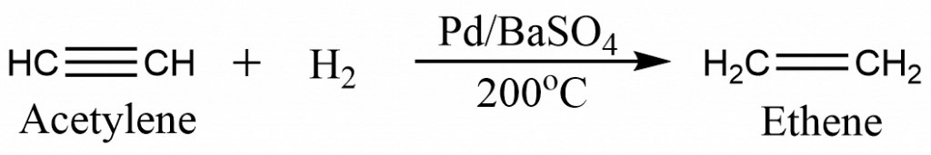 partial hydrogenation of alkyne