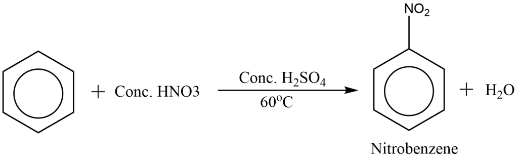 Nitrobenzene from benzene, preparation of nitrobenzene, mechanism of preparation of nitrobenzene