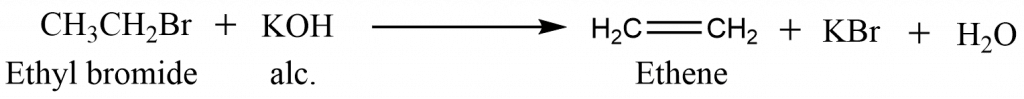 preparation of ethene from ethyl bromide