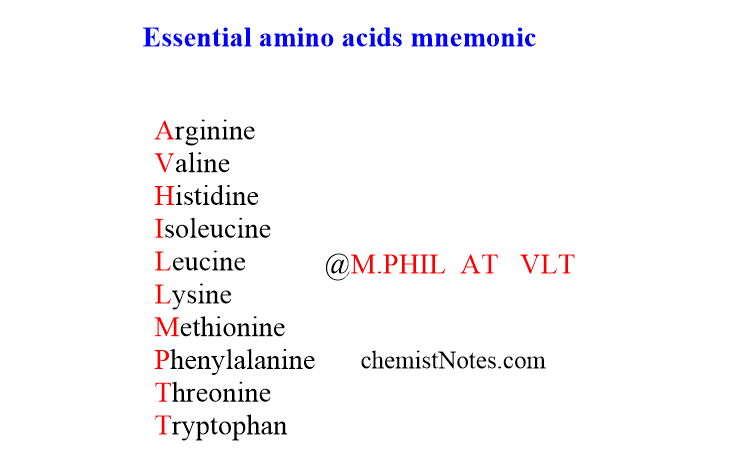 Essential amino acids mnemonic