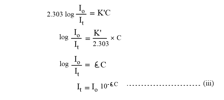 Mathematical derivation of beer's law