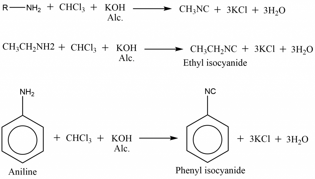 examples of carbyamine reaction