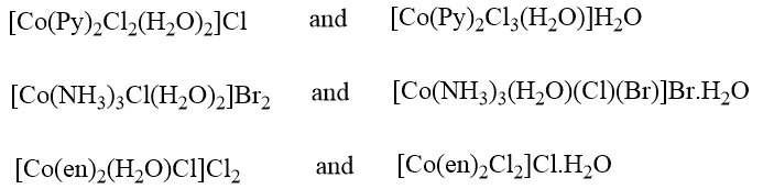 solvate isomerism
examples of solvate isomerism