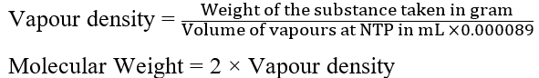 vapor density, molecular weight