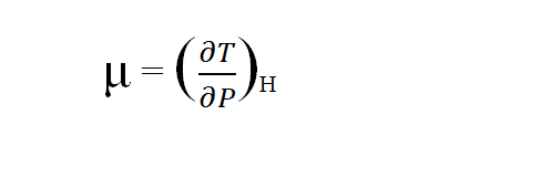 Joule thomson coefficient