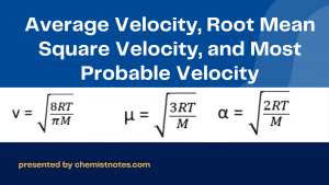 Average Velocity, Root Mean Square Velocity, and Most Probable Velocity