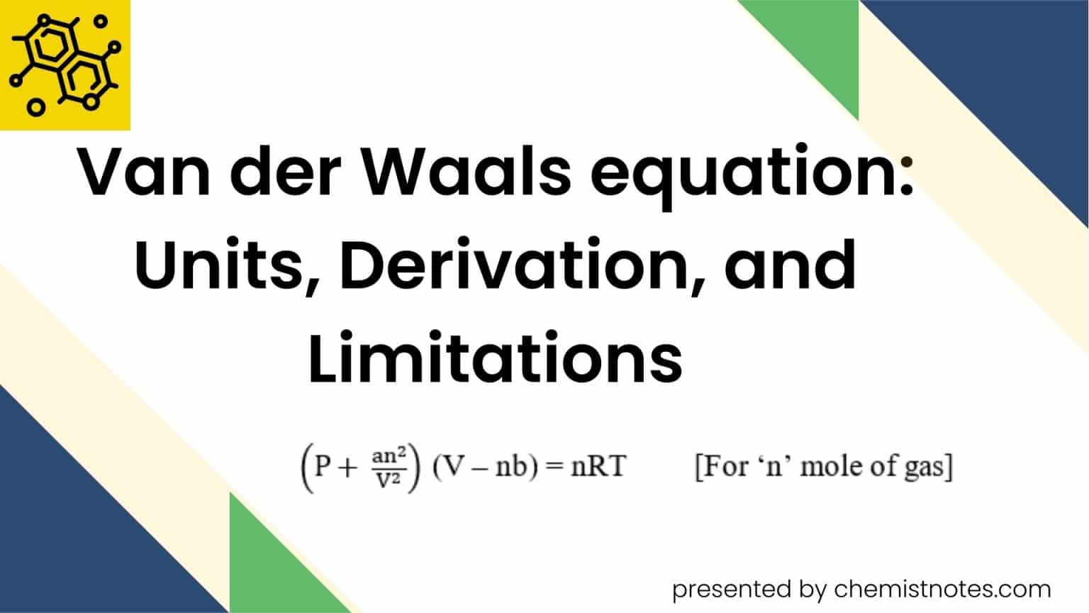 Van Der Waals Equation: Units, Derivation, And Limitations - Chemistry ...