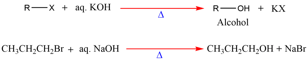 hydrolysis of alkyl halide