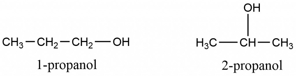 position isomerism in alcohols