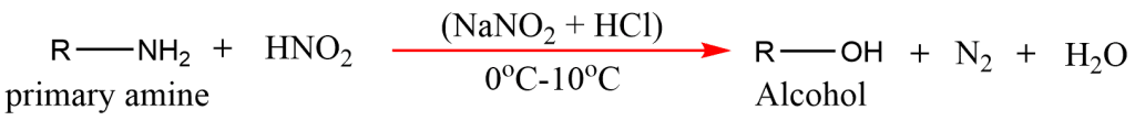 preparation of alcohol from primary amine