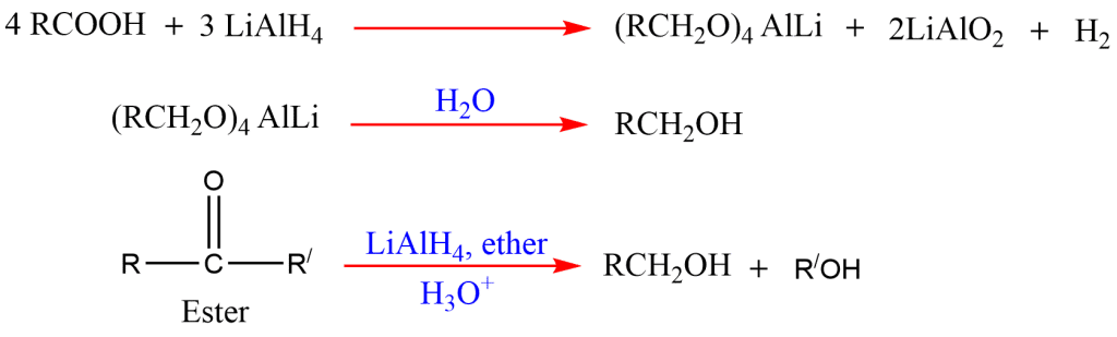 reductions of acids and esters