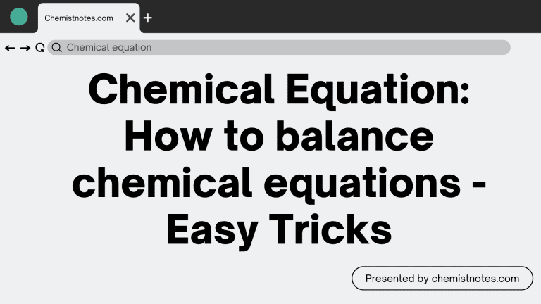 Chemical Equation How to balance chemical equations - Easy Tricks