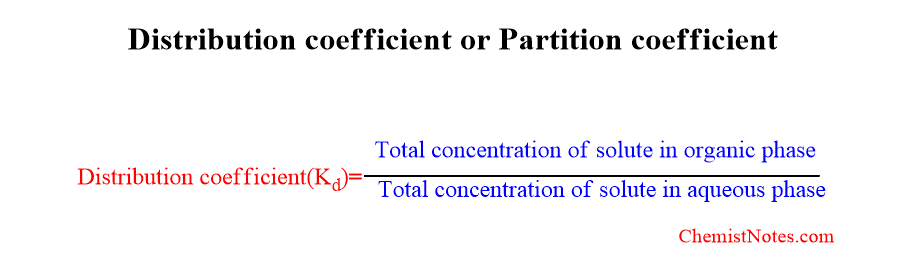 Distribution coefficient or partition coefficient