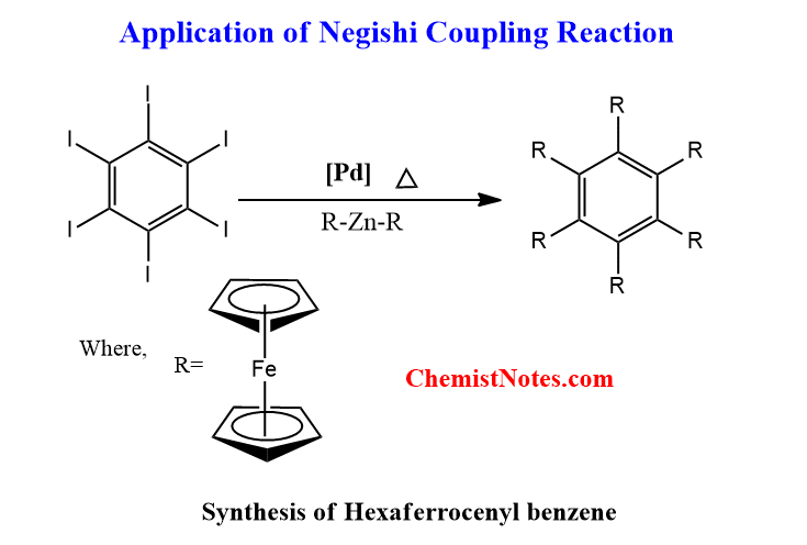 Application of Negishi cross-coupling reaction
