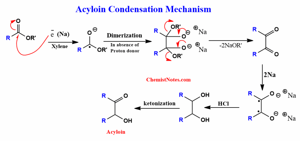 Acyloin condensation mechanism