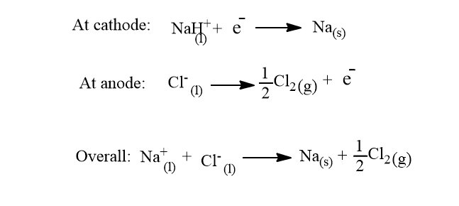 electrolytic cell reaction
Electrolysis of NaCl

