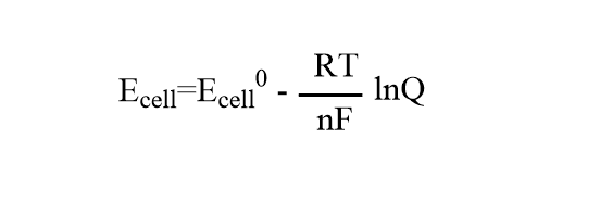 Nernst equation for cell