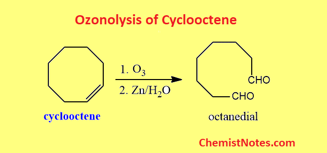 Draw the ozonolysis product of cyclooctene