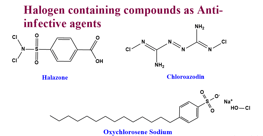 Halogen-containing compounds as anti-infective agents