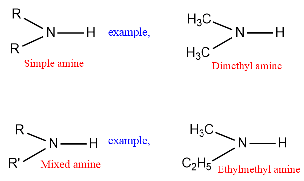 simple amine and mixed amine