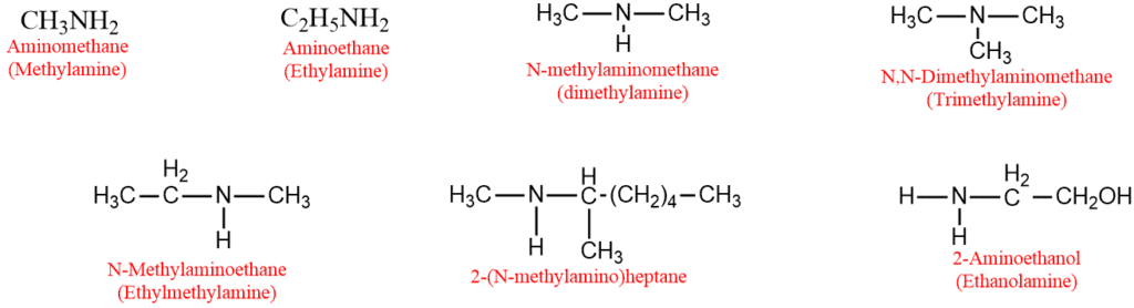 Nomenclature of amine