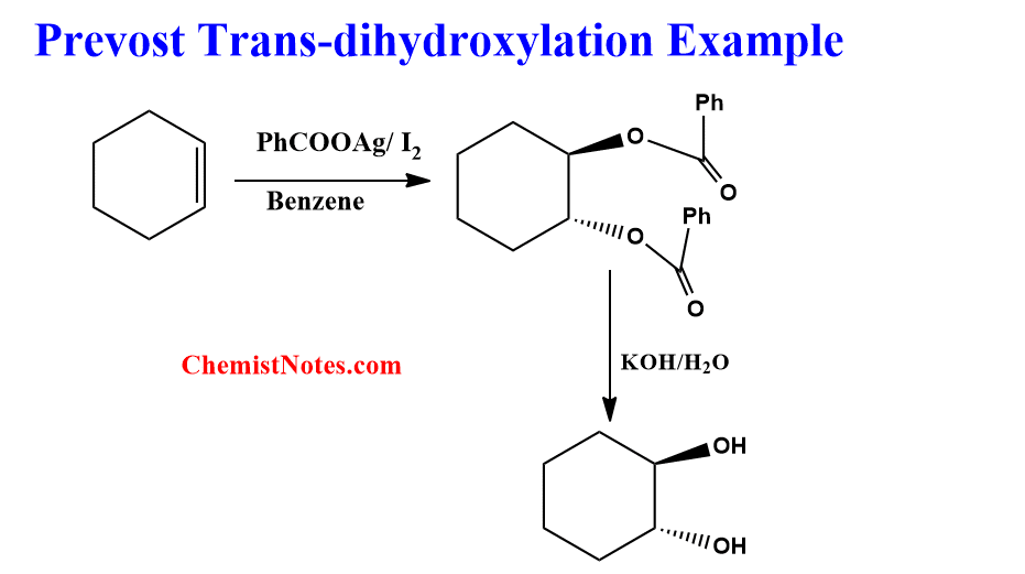 Prevost reaction examples