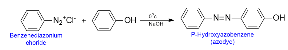 Coupling with the diazonium salt