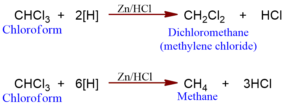 reduction of chloroform
