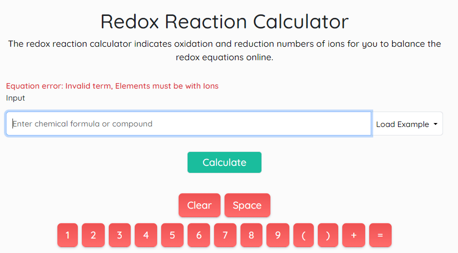 balance chemical redox equations calculator