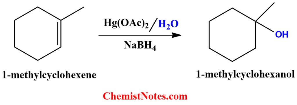 Oxymercuration-demercuration reaction of 1-methylcyclohexene gives