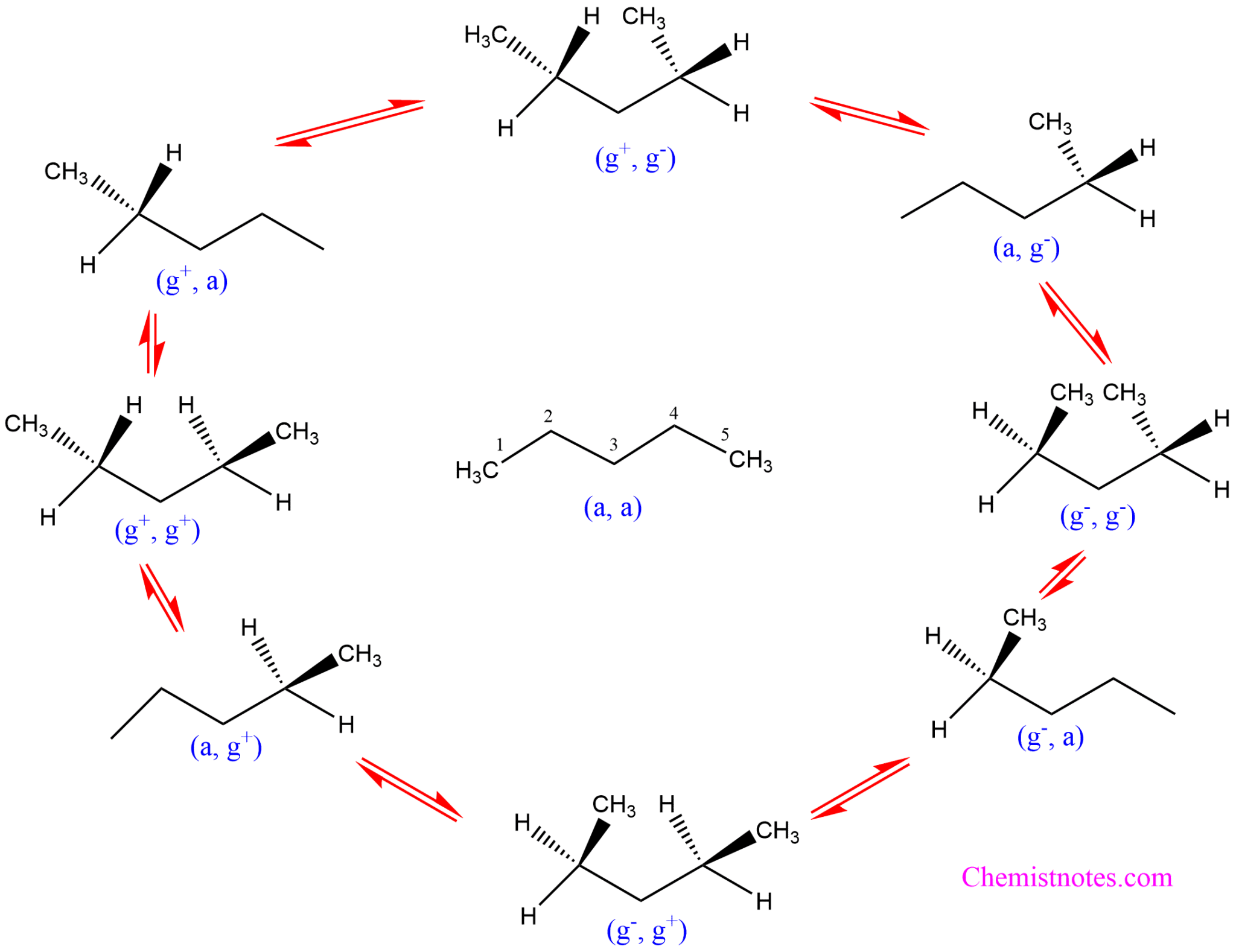 n-pentane conformation: Easy Explanation - Chemistry Notes
